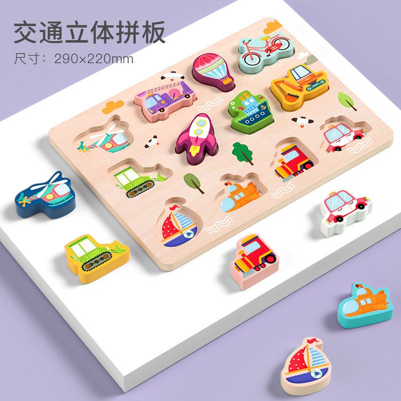 Children'S Wooden Puzzles Baby Early Education Educational Toys Hand Scratching Board Digital Matching Panel Manufacturer - Image 1